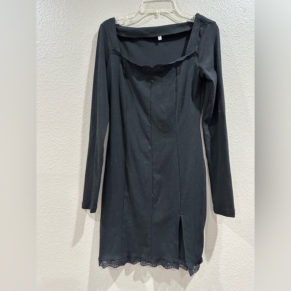 Bodycon black mini dress